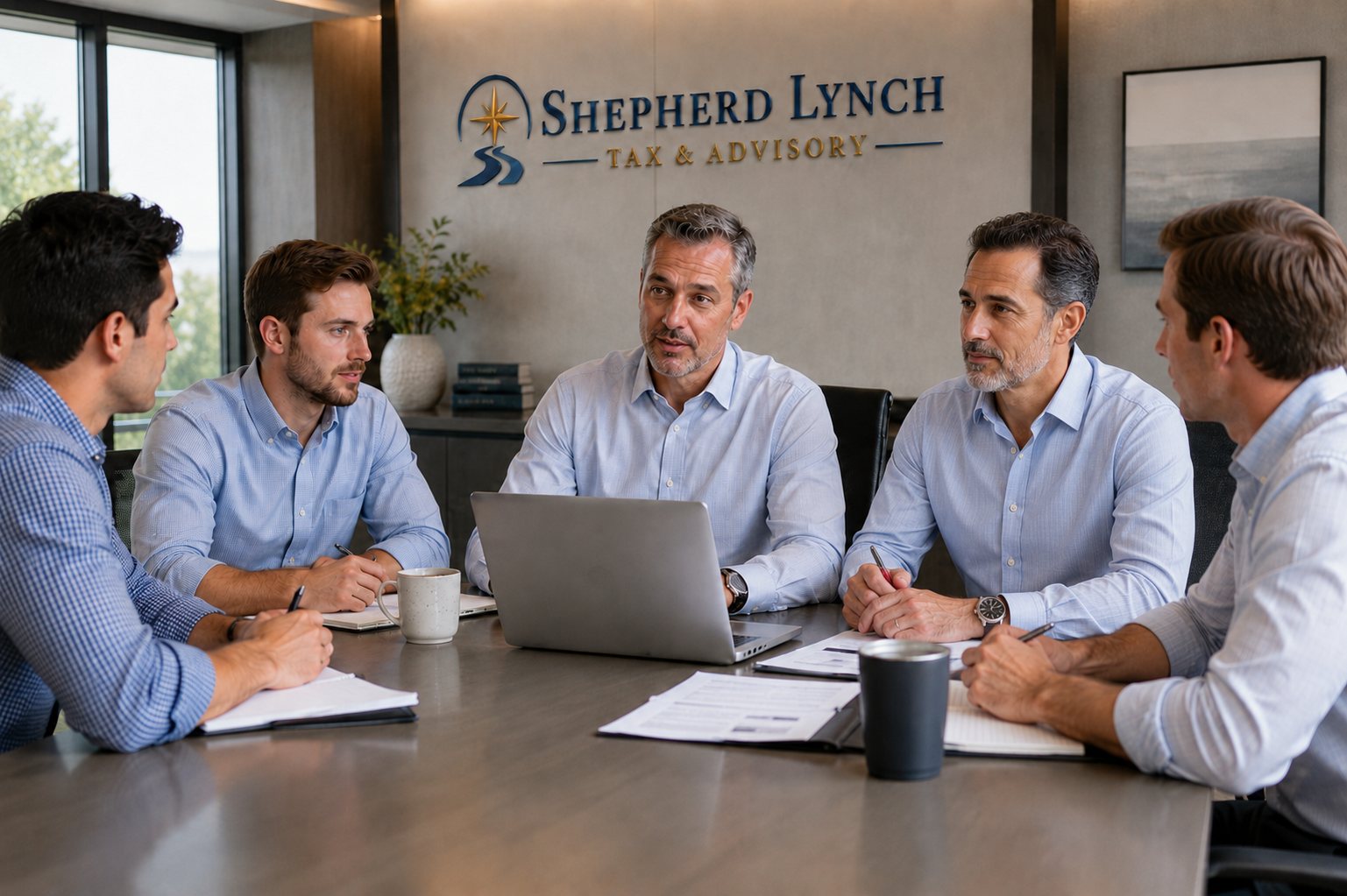 Business advisory meeting with clients