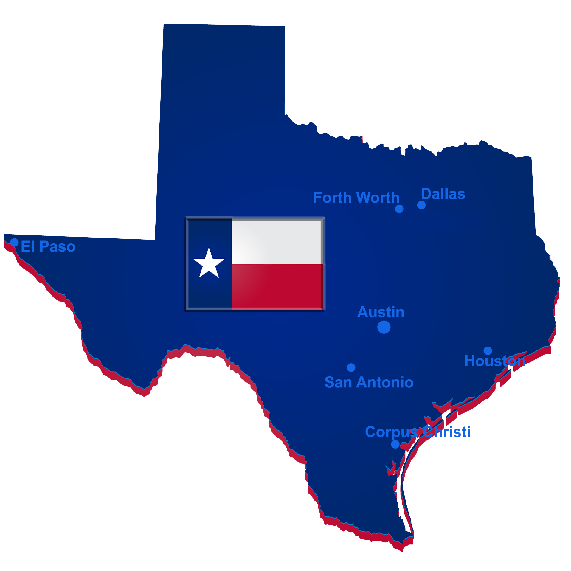 Texas service area map