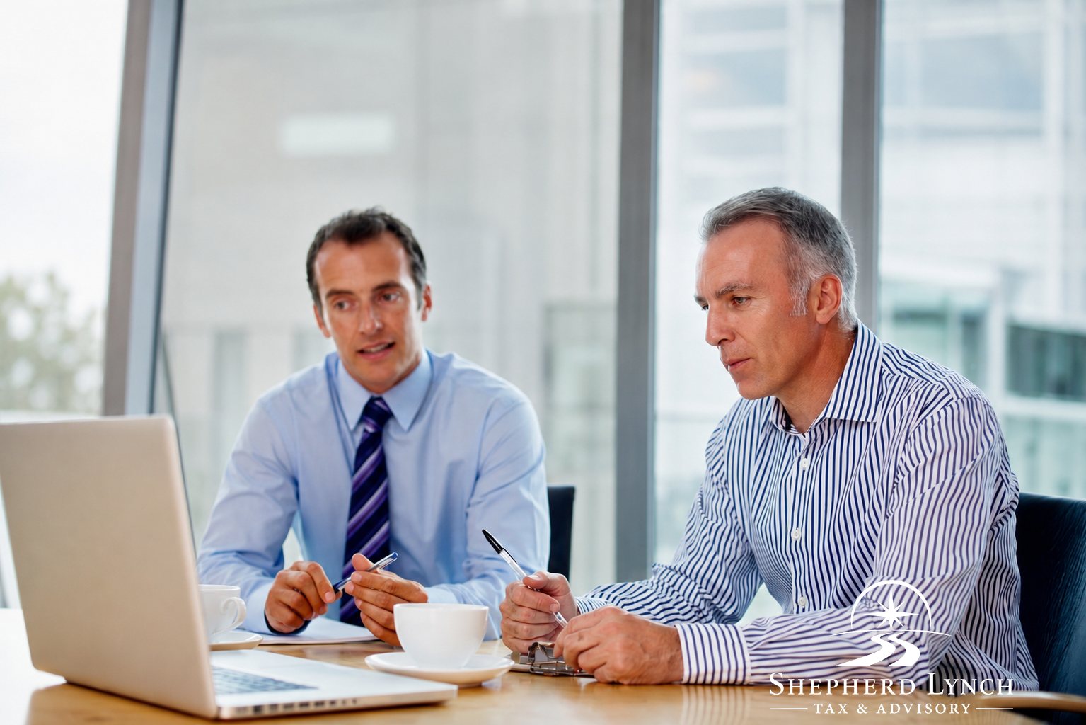 Financial advisory consultation with business client